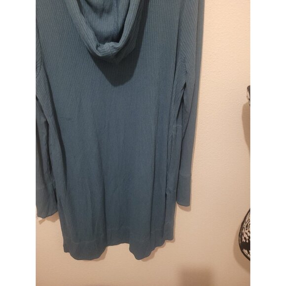 Athleta Harmony Pose Long Lined Wrap Hooded Cardigan Borealis Green  Wmn XL - Picture 10 of 12